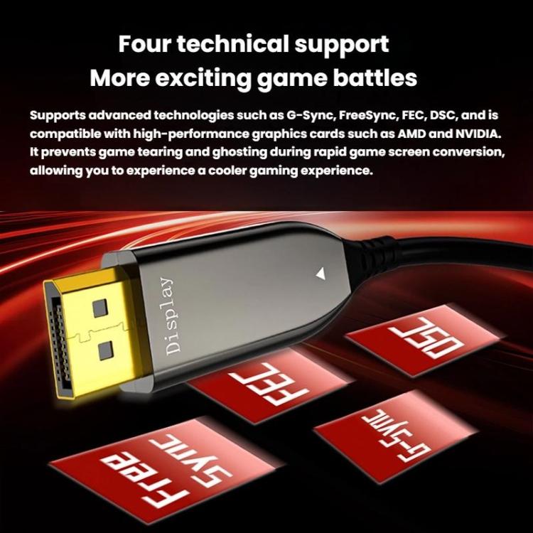 40M DP2.1 Male To Male 8K 60Hz HD Fiber Optic Cable For TV Computer Monitors Projectors -  by buy2fix | Online Shopping UK | buy2fix