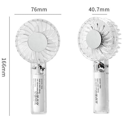 YL14 Transparent Handheld Fan USB Outdoor Portable Fan(Transparent) - Electric Fans by buy2fix | Online Shopping UK | buy2fix