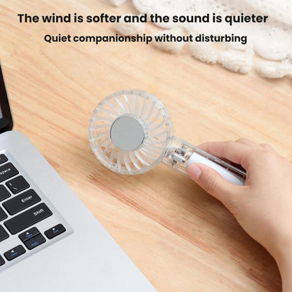 YL14 Transparent Handheld Fan USB Outdoor Portable Fan(Transparent) - Electric Fans by buy2fix | Online Shopping UK | buy2fix