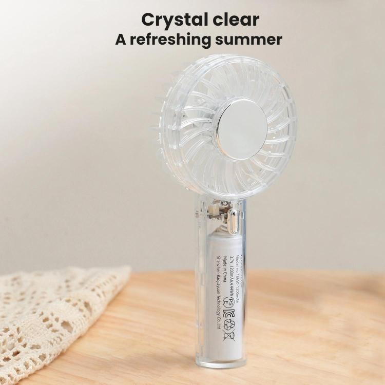 YL14 Transparent Handheld Fan USB Outdoor Portable Fan(Transparent) - Electric Fans by buy2fix | Online Shopping UK | buy2fix
