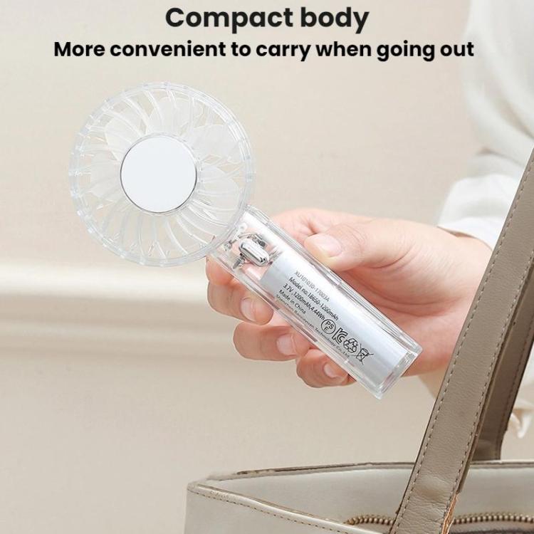 YL14 Transparent Handheld Fan USB Outdoor Portable Fan(Transparent) - Electric Fans by buy2fix | Online Shopping UK | buy2fix