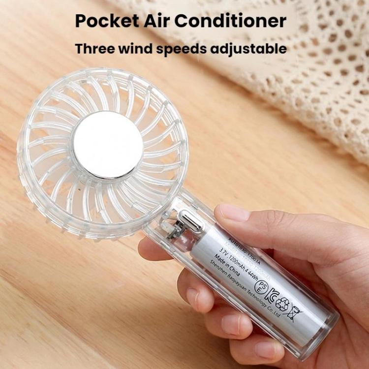 YL14 Transparent Handheld Fan USB Outdoor Portable Fan(Transparent) - Electric Fans by buy2fix | Online Shopping UK | buy2fix