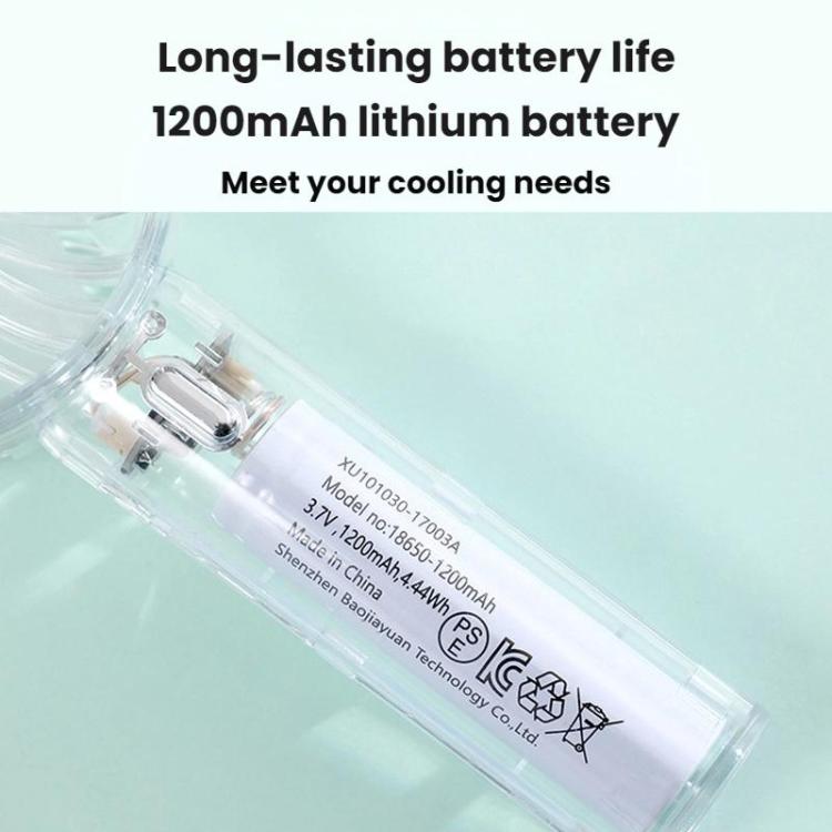 YL14 Transparent Handheld Fan USB Outdoor Portable Fan(Transparent) - Electric Fans by buy2fix | Online Shopping UK | buy2fix