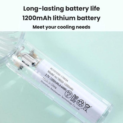 YL14 Transparent Handheld Fan USB Outdoor Portable Fan(Transparent) - Electric Fans by buy2fix | Online Shopping UK | buy2fix