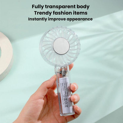 YL14 Transparent Handheld Fan USB Outdoor Portable Fan(Transparent) - Electric Fans by buy2fix | Online Shopping UK | buy2fix