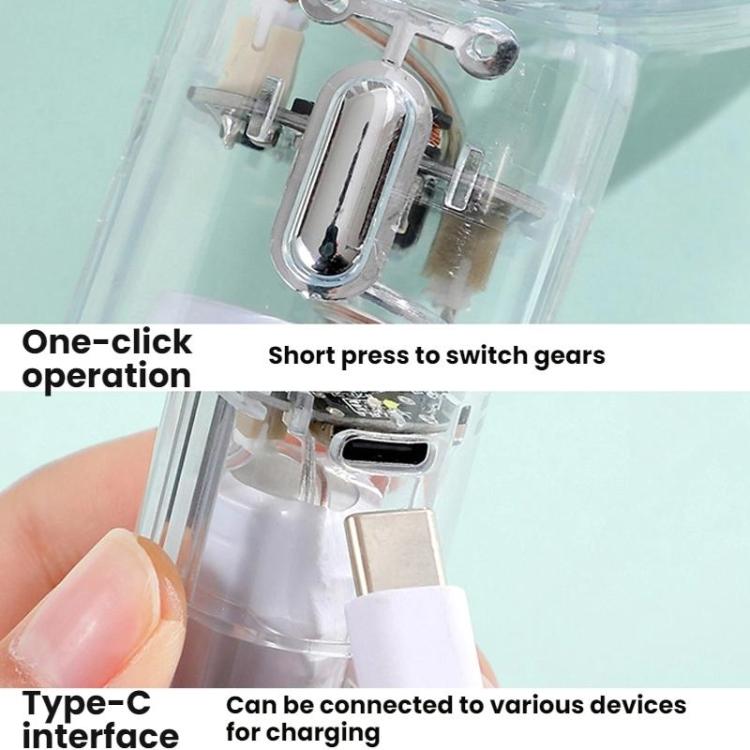 YL14 Transparent Handheld Fan USB Outdoor Portable Fan(Transparent) - Electric Fans by buy2fix | Online Shopping UK | buy2fix