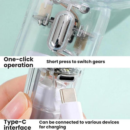 YL14 Transparent Handheld Fan USB Outdoor Portable Fan(Transparent) - Electric Fans by buy2fix | Online Shopping UK | buy2fix