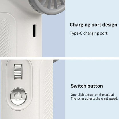 WT23 Handheld Digital Display Turbine Fan Outdoor Stepless Variable Speed Fan(Beige) - Electric Fans by buy2fix | Online Shopping UK | buy2fix