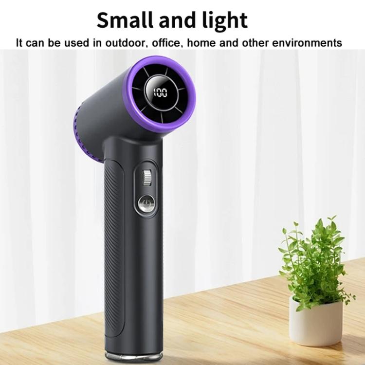 WT23 Handheld Digital Display Turbine Fan Outdoor Stepless Variable Speed Fan(Black) - Electric Fans by buy2fix | Online Shopping UK | buy2fix