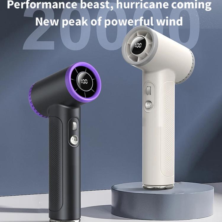 WT23 Handheld Digital Display Turbine Fan Outdoor Stepless Variable Speed Fan(Beige) - Electric Fans by buy2fix | Online Shopping UK | buy2fix