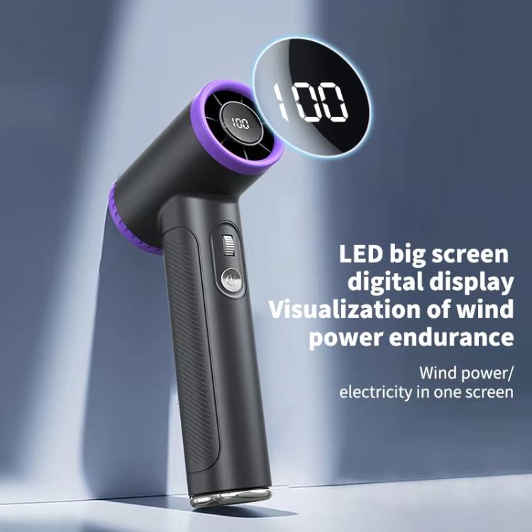 WT23 Handheld Digital Display Turbine Fan Outdoor Stepless Variable Speed Fan(Black) - Electric Fans by buy2fix | Online Shopping UK | buy2fix