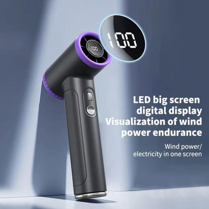 WT23 Handheld Digital Display Turbine Fan Outdoor Stepless Variable Speed Fan(Black) - Electric Fans by buy2fix | Online Shopping UK | buy2fix