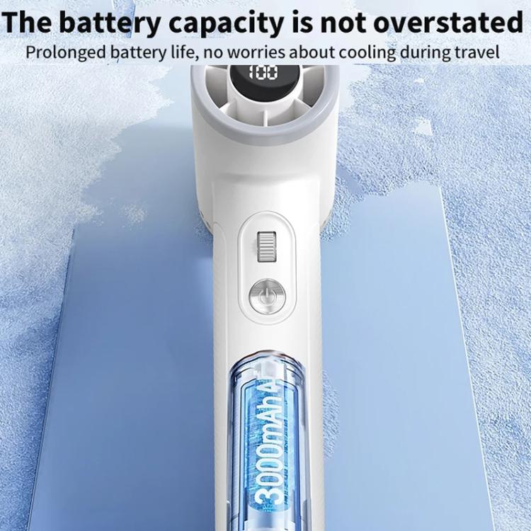 WT23 Handheld Digital Display Turbine Fan Outdoor Stepless Variable Speed Fan(Beige) - Electric Fans by buy2fix | Online Shopping UK | buy2fix