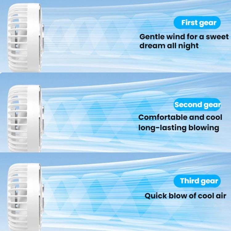 WT25 Handheld Fan With Lanyard Clip USB Desktop Silent Rechargeable Fan(White) - Electric Fans by buy2fix | Online Shopping UK | buy2fix