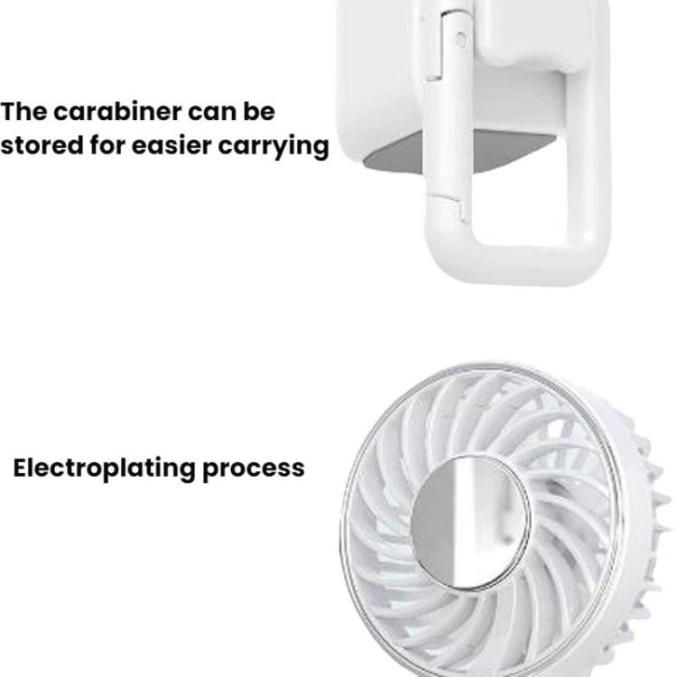 WT25 Handheld Fan With Lanyard Clip USB Desktop Silent Rechargeable Fan(White) - Electric Fans by buy2fix | Online Shopping UK | buy2fix