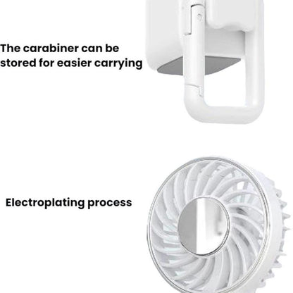 WT25 Handheld Fan With Lanyard Clip USB Desktop Silent Rechargeable Fan(White) - Electric Fans by buy2fix | Online Shopping UK | buy2fix