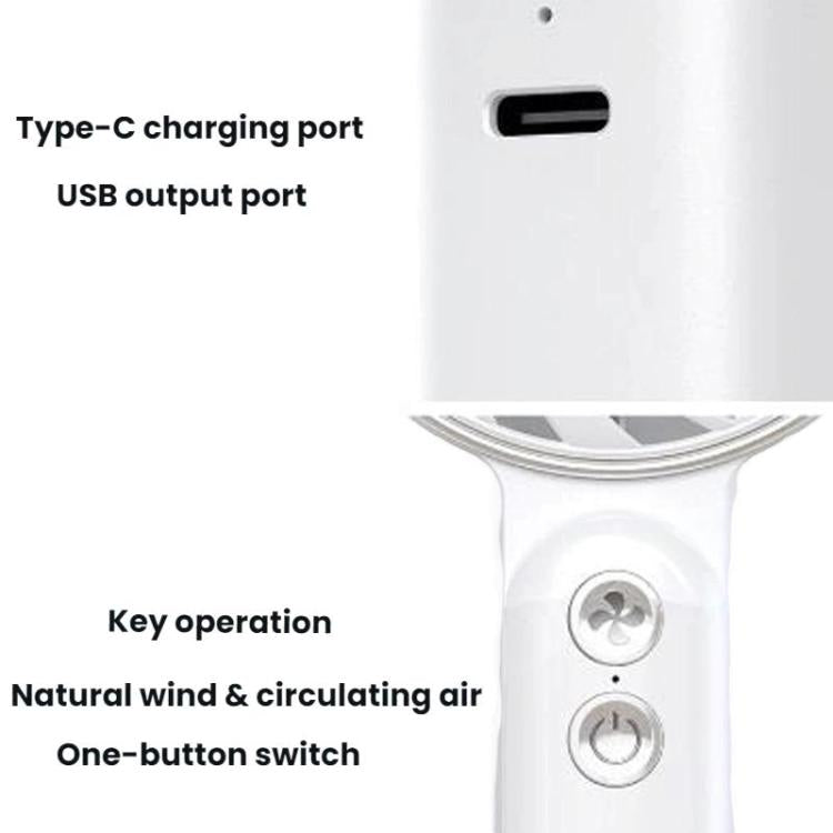 WT25 Handheld Fan With Lanyard Clip USB Desktop Silent Rechargeable Fan(White) - Electric Fans by buy2fix | Online Shopping UK | buy2fix