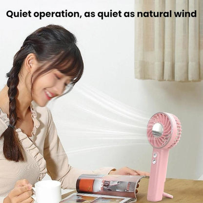 WT25 Handheld Fan With Lanyard Clip USB Desktop Silent Rechargeable Fan(Pink) - Electric Fans by buy2fix | Online Shopping UK | buy2fix