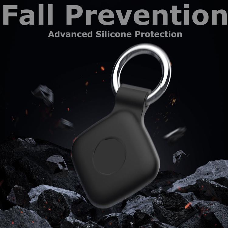 For Tile Mate / Mate Pro Anti-Loss Device Silicone Protective Case With Keyring Location Tracking Shell(Black) - Tracker Protective Case by buy2fix | Online Shopping UK | buy2fix