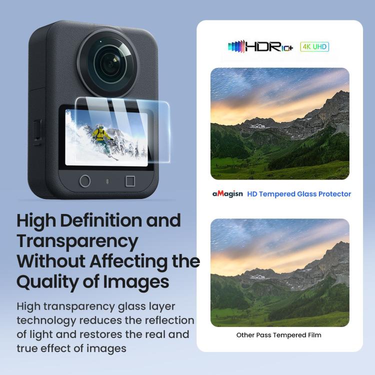 For DJI Osmo 360 Camera AMagisn HD Tempered Glass Screen Protector 2 Sets - Protective Film & Stickers by aMagisn | Online Shopping UK | buy2fix