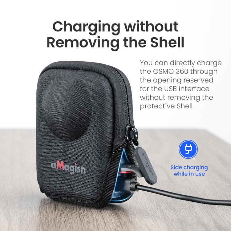 For DJI Osmo 360 Camera aMagisn Hard Shell Case Open-Access Charging Design - Case & Bags by aMagisn | Online Shopping UK | buy2fix
