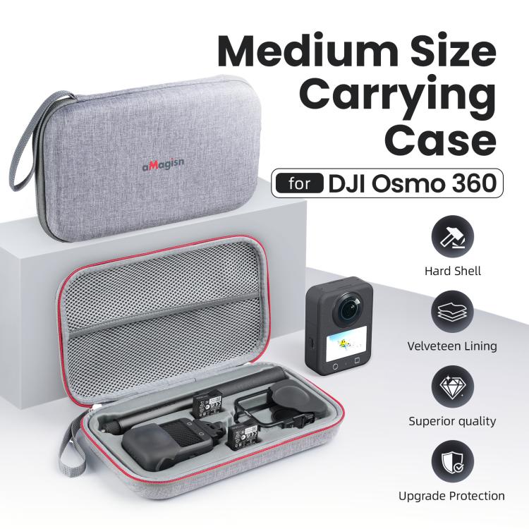 For DJI Osmo 360 aMagisn Mid-Size Storage Case Durable Organizer Bag With Detachable Inner Tray(Gray) - Case & Bags by aMagisn | Online Shopping UK | buy2fix