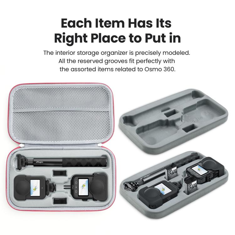 For DJI Osmo 360 aMagisn Mid-Size Storage Case Durable Organizer Bag With Detachable Inner Tray(Gray) - Case & Bags by aMagisn | Online Shopping UK | buy2fix