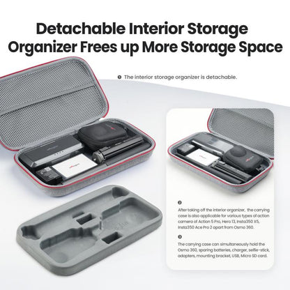 For DJI Osmo 360 aMagisn Mid-Size Storage Case Durable Organizer Bag With Detachable Inner Tray(Gray) - Case & Bags by aMagisn | Online Shopping UK | buy2fix