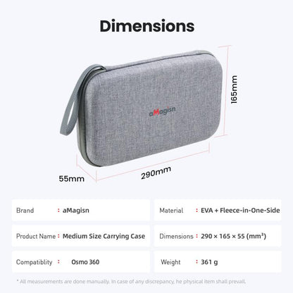 For DJI Osmo 360 aMagisn Mid-Size Storage Case Durable Organizer Bag With Detachable Inner Tray(Gray) - Case & Bags by aMagisn | Online Shopping UK | buy2fix