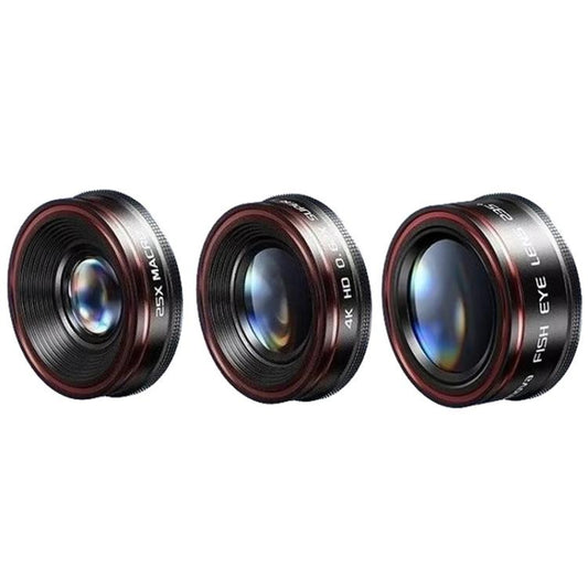3 In 1 Set High Definition Camera Mobile Phone Lens With Lens Clip - Macro & Wide-angle by buy2fix | Online Shopping UK | buy2fix
