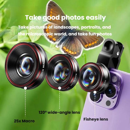 3 In 1 Set High Definition Camera Mobile Phone Lens With Lens Clip - Macro & Wide-angle by buy2fix | Online Shopping UK | buy2fix