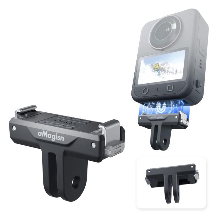 For DJI Osmo 360/Action 5 Pro/4/3 aMagisn Magnetic Quick-Release Adapter Plastic Snap-On Base(Black) - Other by aMagisn | Online Shopping UK | buy2fix