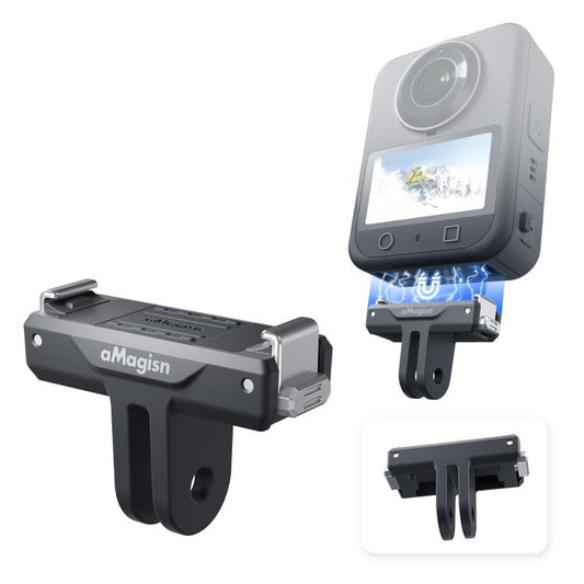 For DJI Osmo 360/Action 5 Pro/4/3 aMagisn Magnetic Quick-Release Adapter Plastic Snap-On Base(Black) - Other by aMagisn | Online Shopping UK | buy2fix