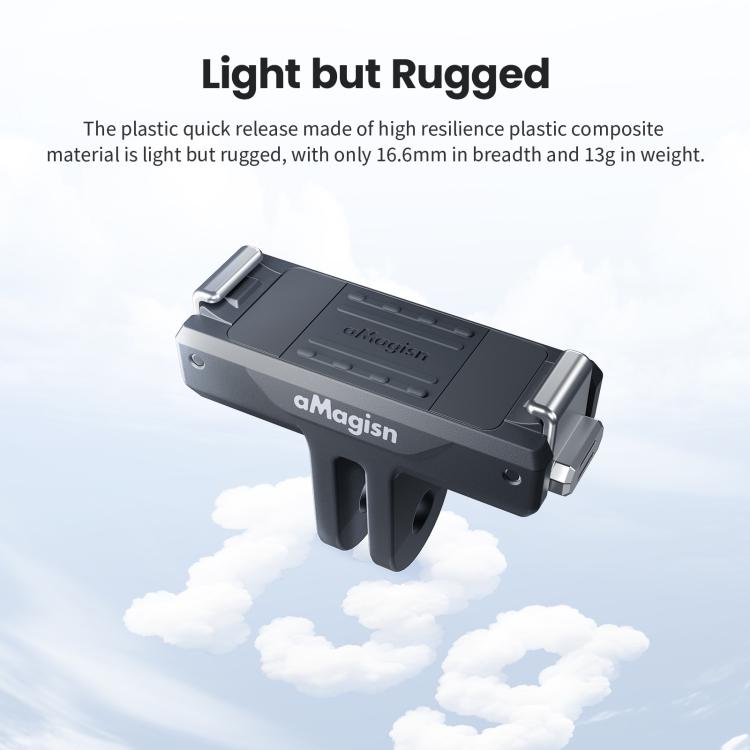 For DJI Osmo 360/Action 5 Pro/4/3 aMagisn Magnetic Quick-Release Adapter Plastic Snap-On Base(Black) - Other by aMagisn | Online Shopping UK | buy2fix