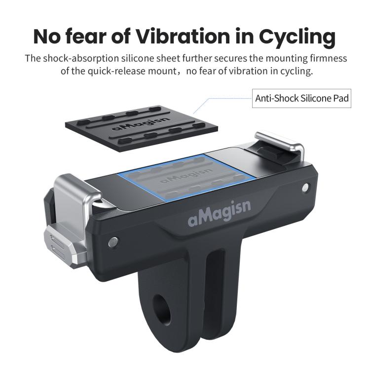 For DJI Osmo 360/Action 5 Pro/4/3 aMagisn Magnetic Quick-Release Adapter Plastic Snap-On Base(Black) - Other by aMagisn | Online Shopping UK | buy2fix