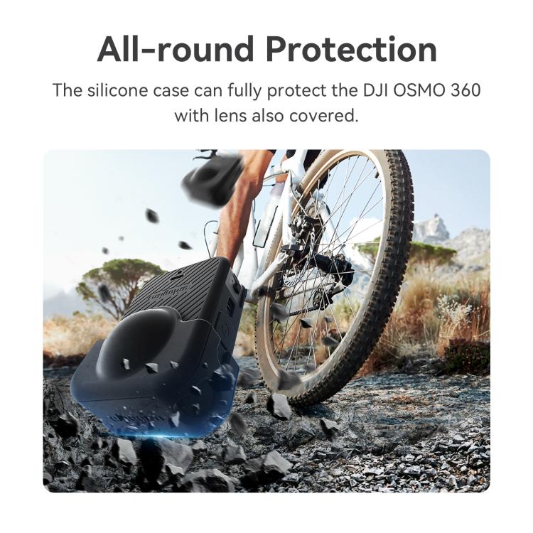 For DJI Osmo 360 Camera aMagisn Silicone Body Cover Set with Lens Cap & Neck Lanyard(Light Gray) - Case & Bags by aMagisn | Online Shopping UK | buy2fix