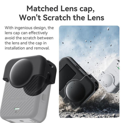 For DJI Osmo 360 Camera aMagisn Silicone Body Cover Set with Lens Cap & Neck Lanyard(Black) - Case & Bags by aMagisn | Online Shopping UK | buy2fix