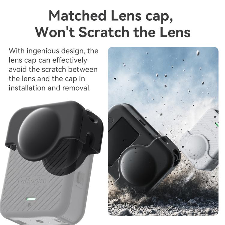 For DJI Osmo 360 Camera aMagisn Silicone Body Cover Set with Lens Cap & Neck Lanyard(Light Gray) - Case & Bags by aMagisn | Online Shopping UK | buy2fix