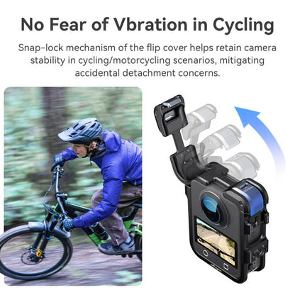 For DJI Osmo 360 AMagisn Quick-Release Metal Cage With Dual/Single Lens Caps Camera Mount Rig(Smokey Steel) - Protection Frame by aMagisn | Online Shopping UK | buy2fix