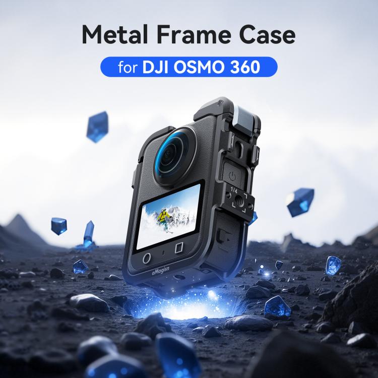 For DJI Osmo 360 AMagisn Quick-Release Metal Cage With Dual/Single Lens Caps Camera Mount Rig(Smokey Steel) - Protection Frame by aMagisn | Online Shopping UK | buy2fix