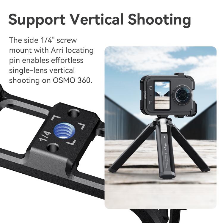 For DJI Osmo 360 AMagisn Quick-Release Metal Cage With Dual/Single Lens Caps Camera Mount Rig(Smokey Steel) - Protection Frame by aMagisn | Online Shopping UK | buy2fix