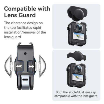 For DJI Osmo 360 AMagisn Quick-Release Metal Cage With Dual/Single Lens Caps Camera Mount Rig(Smokey Steel) - Protection Frame by aMagisn | Online Shopping UK | buy2fix
