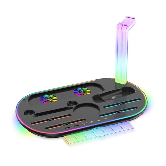 For Nintendo Switch 2 JYS NS2322 With RGB Light Charging Base Cooling Charging Storage Integrated Base(Black) - Holder by JYS | Online Shopping UK | buy2fix