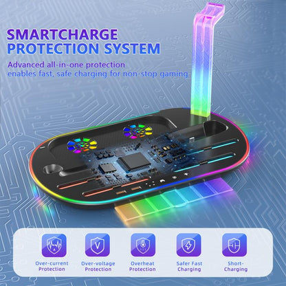 For Nintendo Switch 2 JYS NS2322 With RGB Light Charging Base Cooling Charging Storage Integrated Base(White) - Holder by JYS | Online Shopping UK | buy2fix