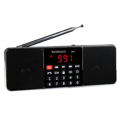 Retekess TR602 2 Band Bluetooth Radio MP3 Player(Black English Version) - Radio Player by Retekess | Online Shopping UK | buy2fix