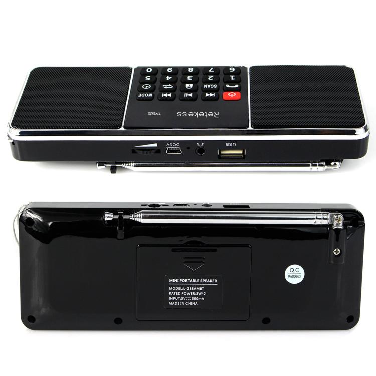 Retekess TR602 2 Band Bluetooth Radio MP3 Player(Black English Version) - Radio Player by Retekess | Online Shopping UK | buy2fix