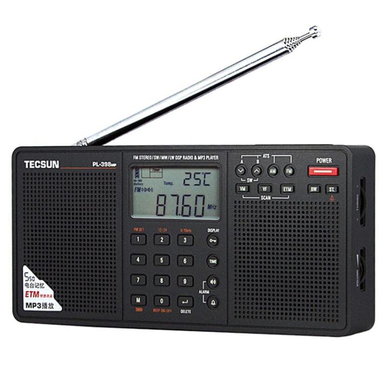 TECSUN PL-398MP Stereo Portable Full-Band Digital Tuning Radio Support SD Card Playback, Spec: Standard(Black) - Radio Player by TECSUN | Online Shopping UK | buy2fix