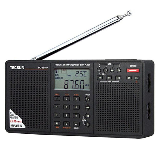 TECSUN PL-398MP Stereo Portable Full-Band Digital Tuning Radio Support SD Card Playback, Spec: Standard(Black) - Radio Player by TECSUN | Online Shopping UK | buy2fix