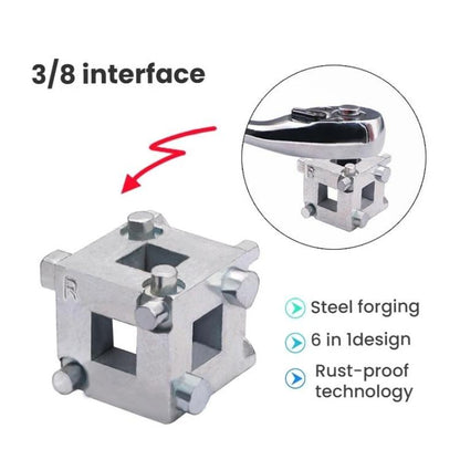 Automotive Disc Brake Piston Adjuster Brake Pad Replacement Tool(3/8 connector) - Hand Tool Sets by buy2fix | Online Shopping UK | buy2fix