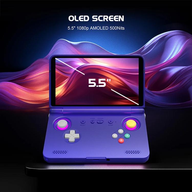 Retroid Pocket Flip 2 SD865 Processor Game Console Android13 5.5 Inch AMOLED Screen Wifi Bluetooth Video Player(Transparent Blue) - Pocket Console by Retroid Pocket | Online Shopping UK | buy2fix
